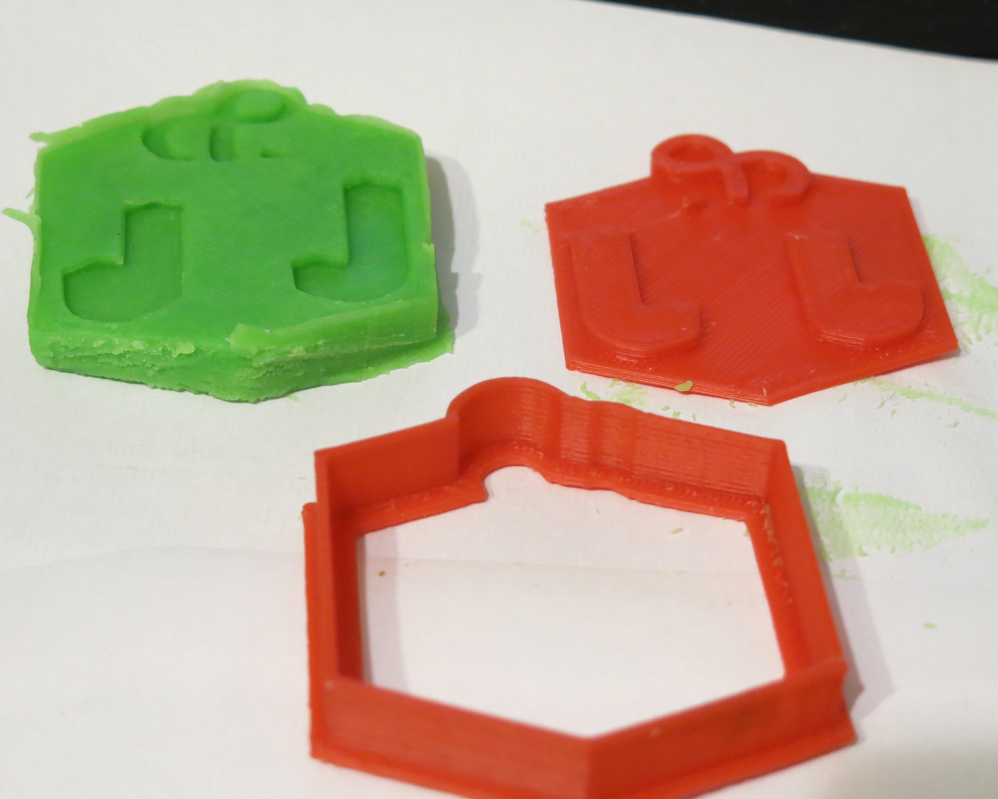 Cookie cutter and play dough test